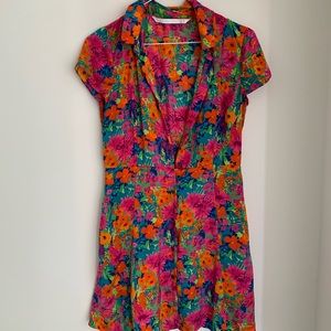 Zara button down silky dress